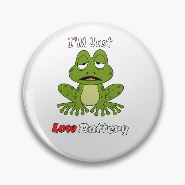Item preview, Low Battery Frog – Funny Tired Mood Cartoon Design sticker designed and sold by It's Bro Brand ★ ★ ★ ★ ★.