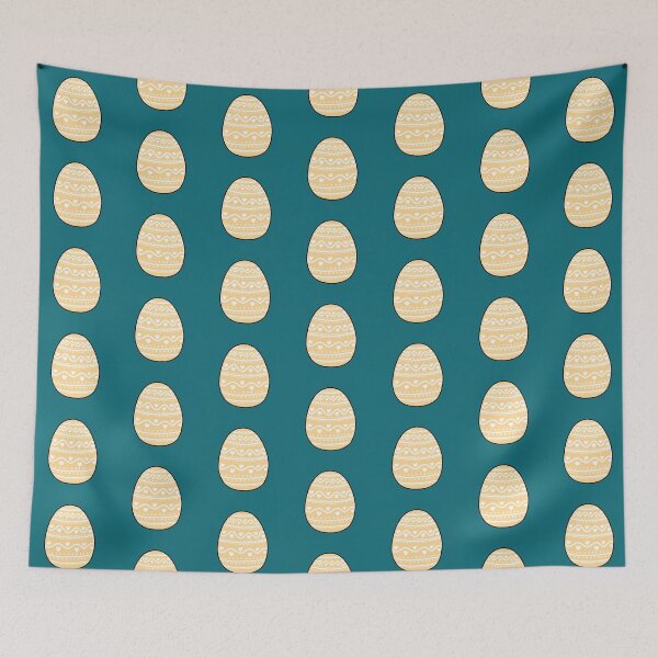 Item preview, Yellow Easter Egg with White Pattern designed and sold by elizasunnycolor.