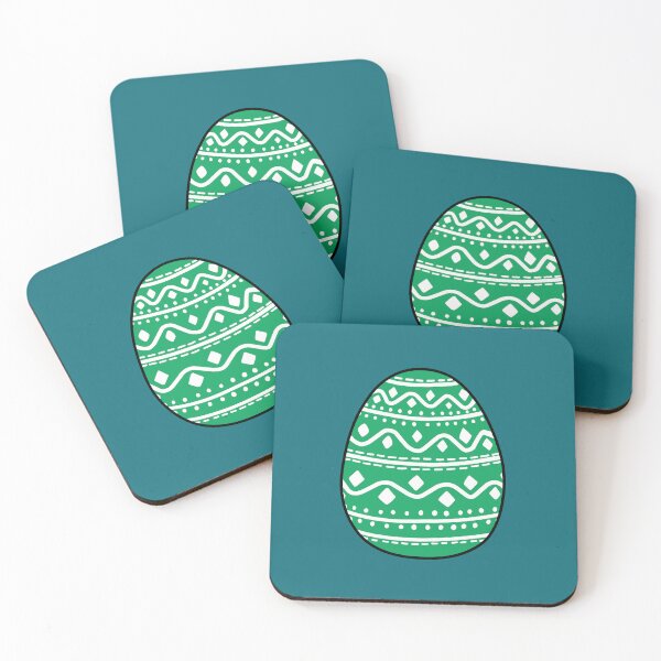 Item preview, Green Easter Egg with White Pattern designed and sold by elizasunnycolor.