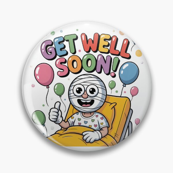 Item preview, Thumbs Up Get Well Soon - Bandaged Mummy Patient Cartoon designed and sold by Midnight Veil Designs.