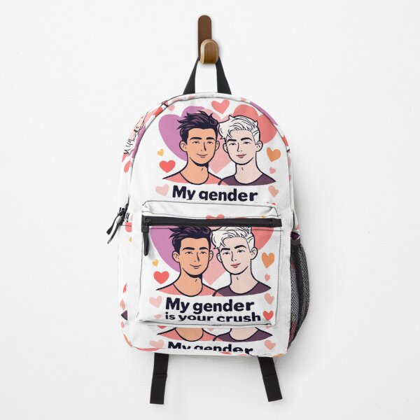 Item preview, My Gender Is Your Crush Cute Queer Couple Art designed and sold by rainbowgremlin.