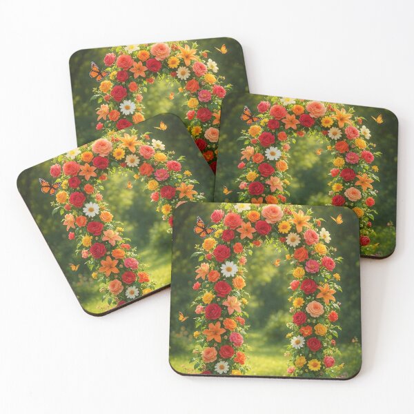 Item preview, Summer Floral Arch Gate with Lush Garden Flowers designed and sold by EmeraldeaArt.