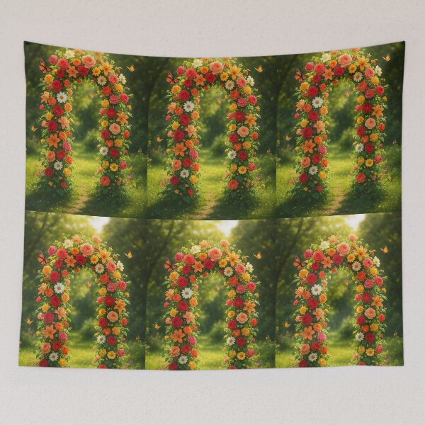 Item preview, Summer Floral Arch Gate with Lush Garden Flowers designed and sold by EmeraldeaArt.
