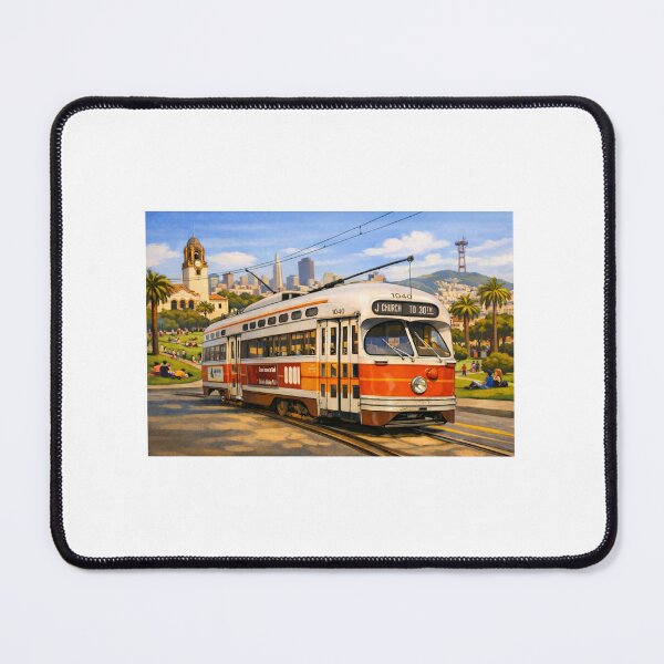Item preview, Dolores Park San Francisco with SF Muni streetcar 1040 designed and sold by StopRequest.