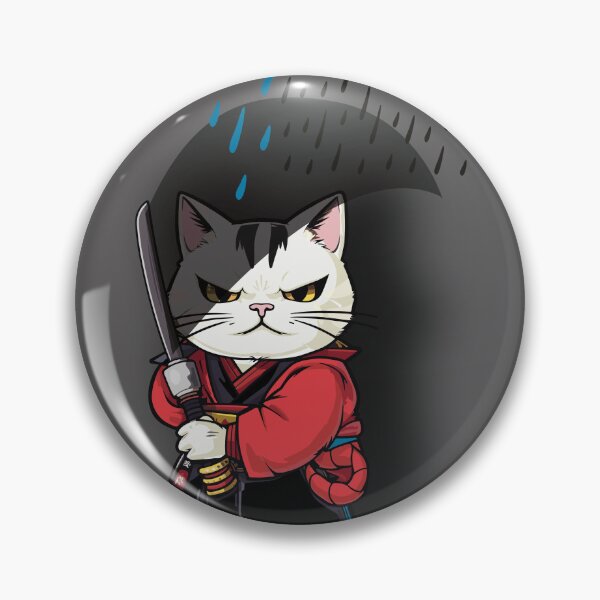 Item preview, Samurai Cat in Rain designed and sold by DaniDesign.