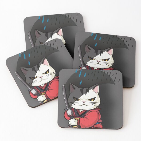 Item preview, Samurai Cat in Rain designed and sold by DaniDesign.