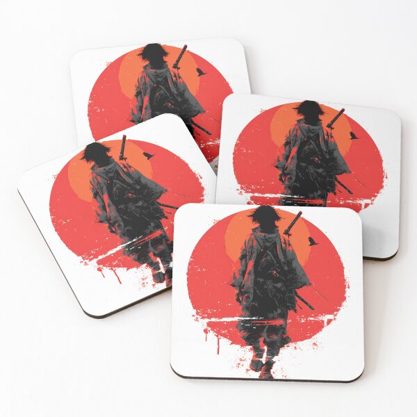 Item preview, Wandering Ronin Silhouette • Red Sun Ink Samurai designed and sold by NeonHorizon Studio.