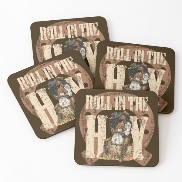 Item preview, Roll in the Hay Rustic African-American Cowgirls Kissing Lesbian LGBTQIA Horseshoe Farm Graphic Summer Love Valentines Day Romantic Gift designed and sold by pillarofme.