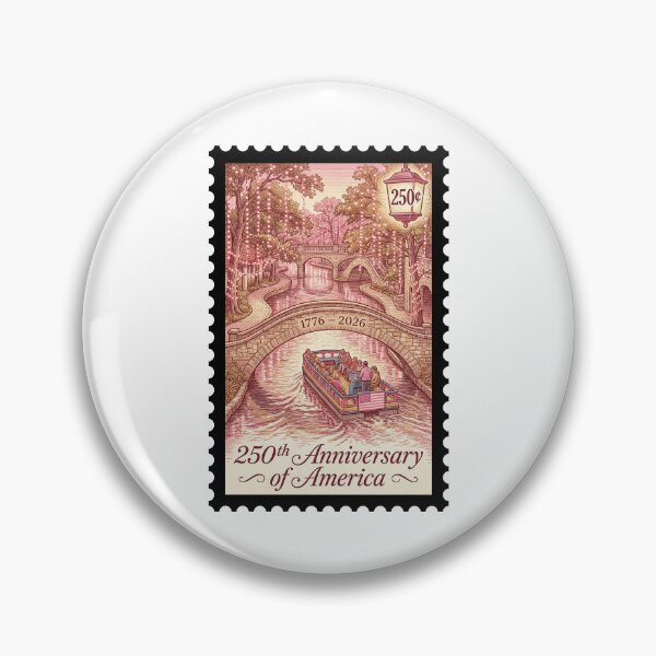 Item preview, 250th Anniversary America San Antonio Riverwalk Stamp Art designed and sold by G350.