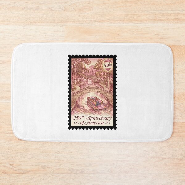 Item preview, 250th Anniversary America San Antonio Riverwalk Stamp Art designed and sold by G350.