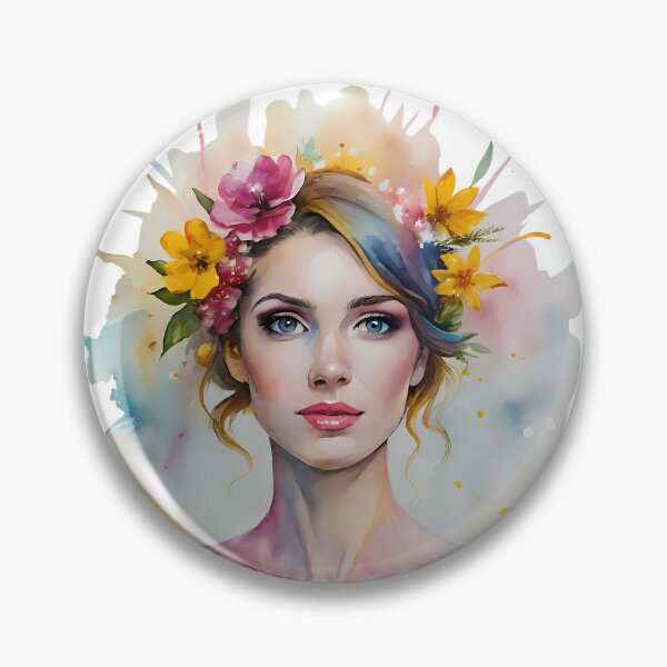 Item preview, Woman Colorful Creations Fun Whimsy Watercolor Design Portrait designed and sold by ART ATTACK ZONE.