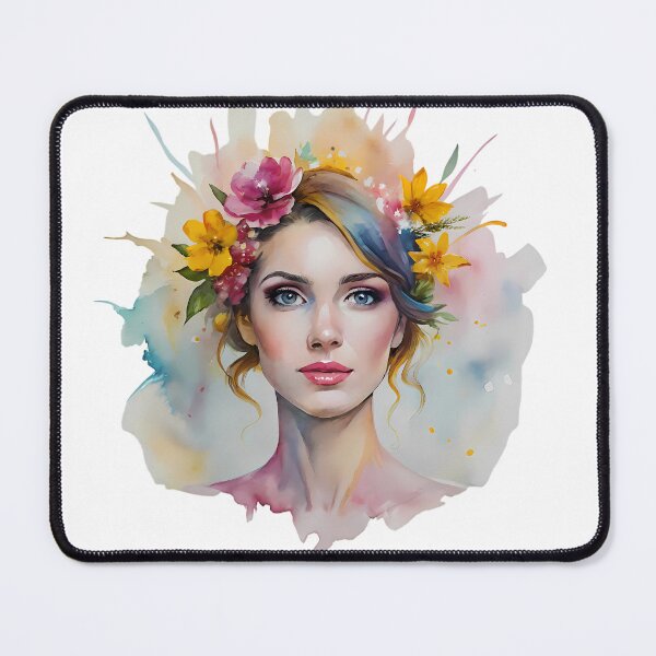 Item preview, Woman Colorful Creations Fun Whimsy Watercolor Design Portrait designed and sold by ART ATTACK ZONE.