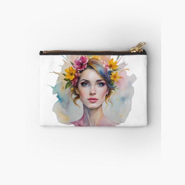Item preview, Woman Colorful Creations Fun Whimsy Watercolor Design Portrait designed and sold by ART ATTACK ZONE.