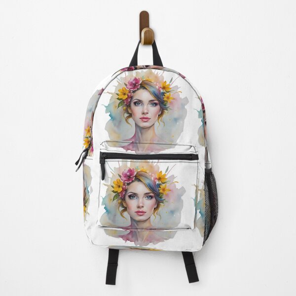 Item preview, Woman Colorful Creations Fun Whimsy Watercolor Design Portrait designed and sold by ART ATTACK ZONE.