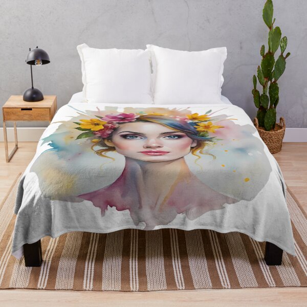 Item preview, Woman Colorful Creations Fun Whimsy Watercolor Design Portrait designed and sold by ART ATTACK ZONE.