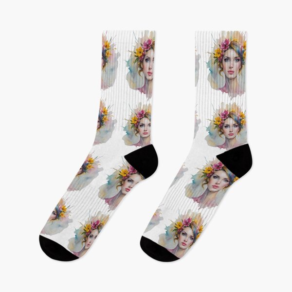Item preview, Woman Colorful Creations Fun Whimsy Watercolor Design Portrait designed and sold by ART ATTACK ZONE.