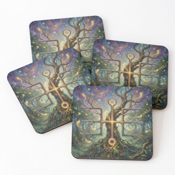 Item preview, Receive | Sacred Circuits Glyph #9 – Surreal Enchanted Forest Art designed and sold by FreqEncodedArt.