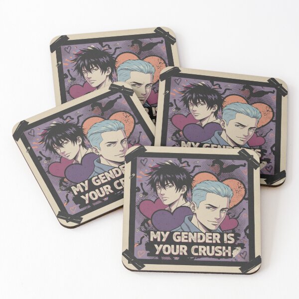 Item preview, Copy of My Gender Is Your Crush Cute Queer Couple Art designed and sold by rainbowgremlin.
