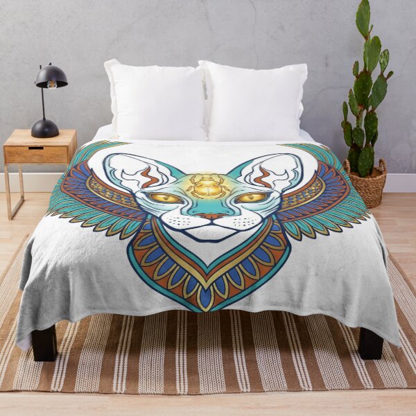 Item preview, Winged Pharaoh Cat: Sacred Golden Scarab & Bastet Art | Ancient Egypt Art designed and sold by GulfSignature.