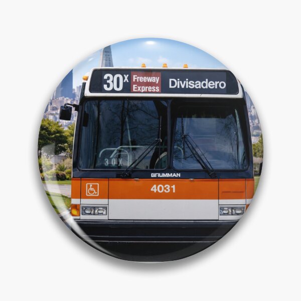 Item preview, San Francisco skyline with 1980 SF Muni Grumman 870 designed and sold by StopRequest.