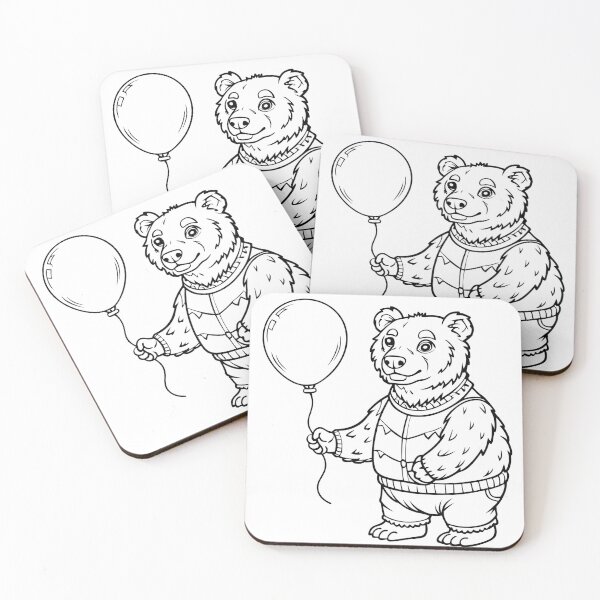 Item preview, Balloon Bear Whimsy Playful Creatures Animals Fruits Plants  designed and sold by ART ATTACK ZONE.