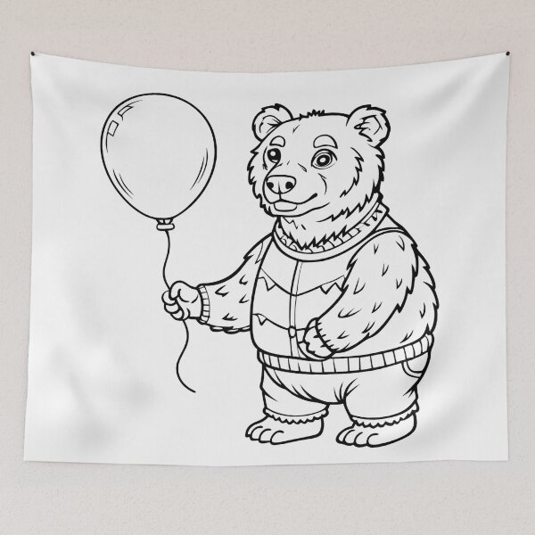 Item preview, Balloon Bear Whimsy Playful Creatures Animals Fruits Plants  designed and sold by ART ATTACK ZONE.