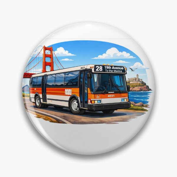 Item preview, Golden Gate Bridge and Alcatraz with SF Muni 1980 Grumman 870 designed and sold by StopRequest.