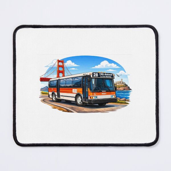 Item preview, Golden Gate Bridge and Alcatraz with SF Muni 1980 Grumman 870 designed and sold by StopRequest.