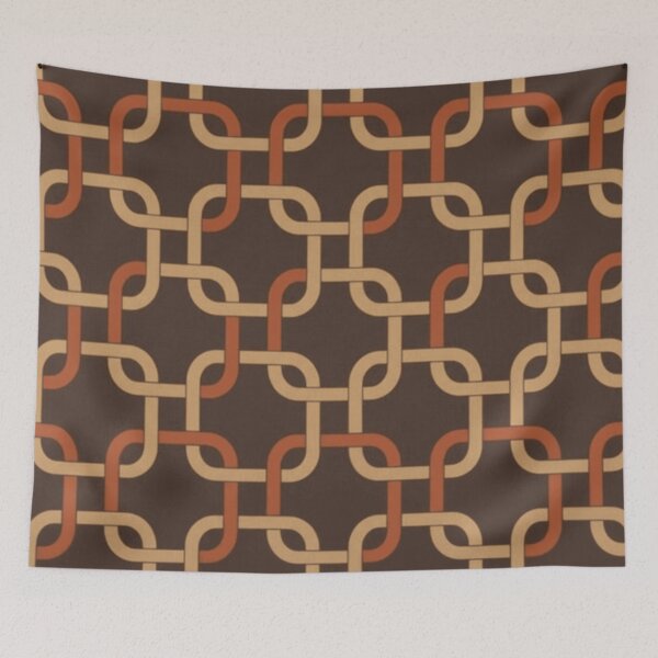 Item preview, Gotcha print pattern in pumpkin and coffee  designed and sold by Roxburylane.