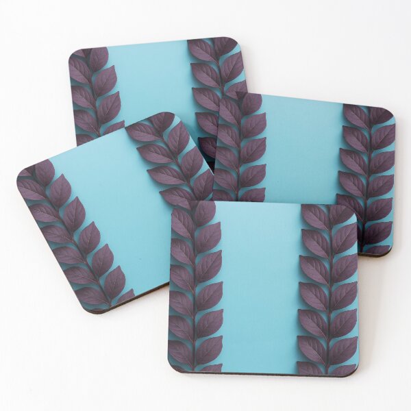 Item preview, Violet Veil – Purple Leaves Framing on Light Blue designed and sold by EmeraldeaArt.