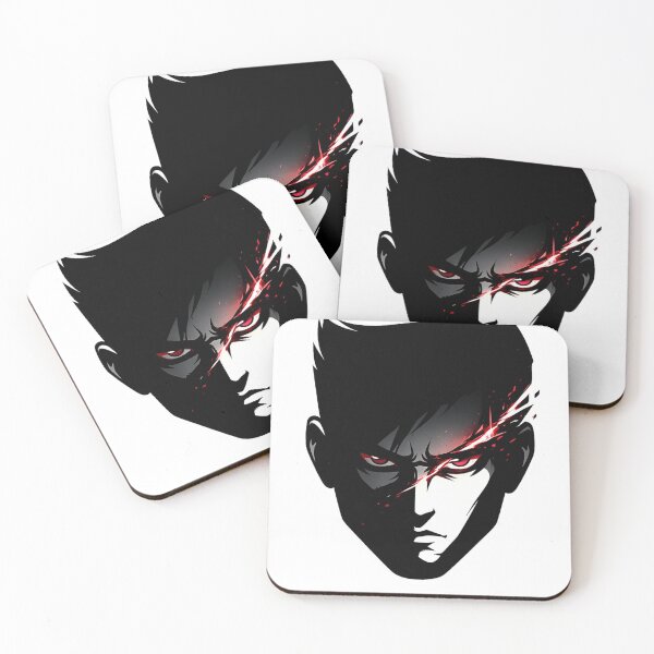 Item preview, Shadow Crimson Eyes – Dark Minimal Anime Half Face Sticker | Cyber Gothic Aesthetic designed and sold by AD-NOVA!!!.