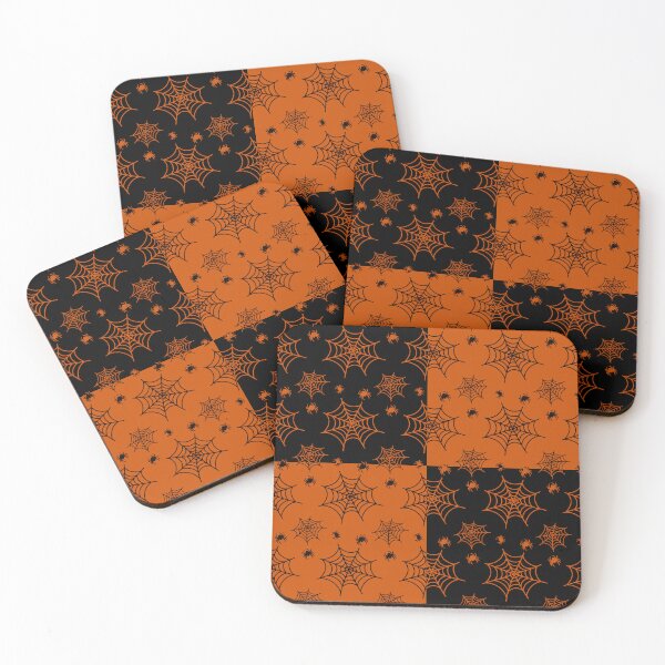 Item preview, Black and orange interchange web pattern designed and sold by serenebookworm.