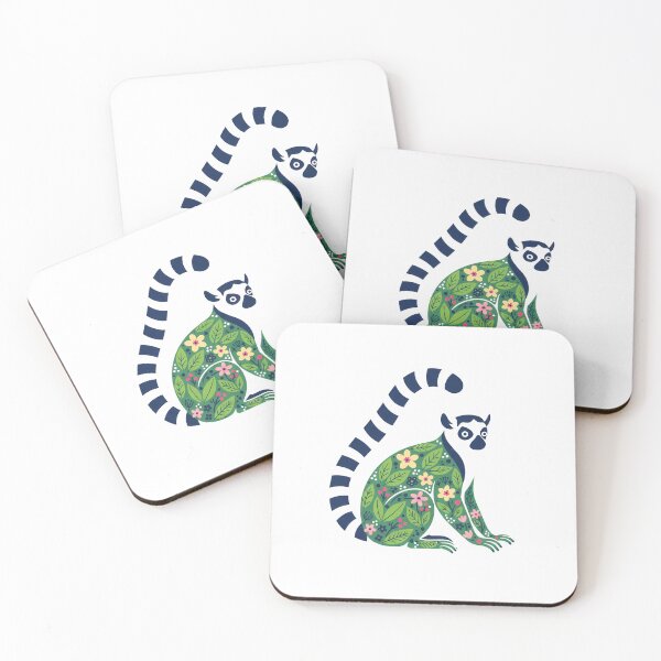 Item preview, Folk Art Ring‑Tailed Lemur – Spring Scandinavian Folk Art by heidiannemorris © designed and sold by FOLK ART FUSION by heidiannemorris.