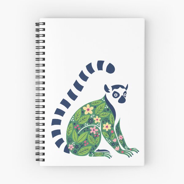 Item preview, Folk Art Ring‑Tailed Lemur – Spring Scandinavian Folk Art by heidiannemorris © designed and sold by FOLK ART FUSION.