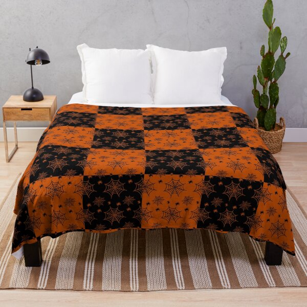 Item preview, Black and orange interchange web pattern designed and sold by serenebookworm.