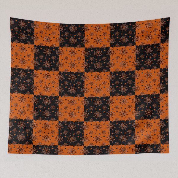 Item preview, Black and orange interchange web pattern designed and sold by serenebookworm.