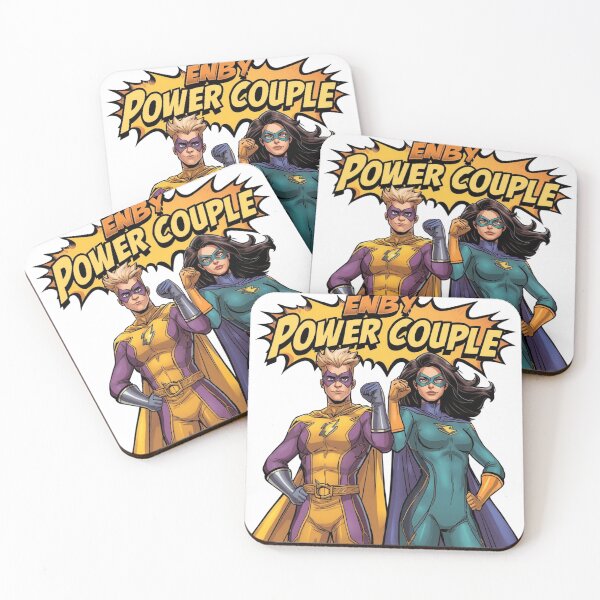 Item preview, Enby Power Couple Retro Comic Superheroes designed and sold by rainbowgremlin.