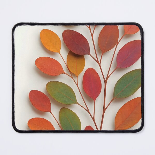 Item preview, Seasonal Acacia – Multicolor Leaves Border on White designed and sold by EmeraldeaArt.