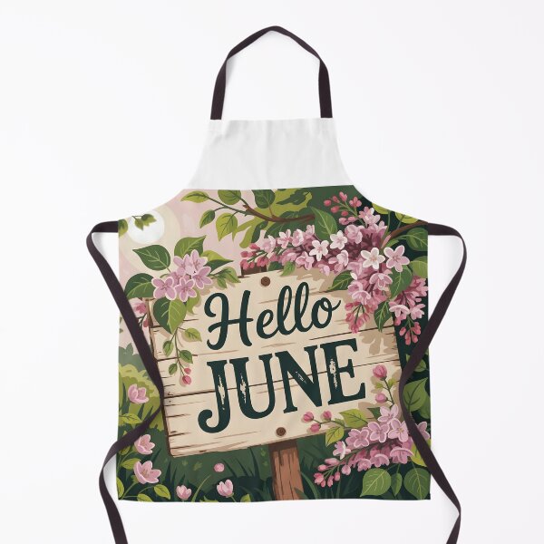 Item preview, Copy of Hello June wooden sign with cherries and lilacs summer beginning calendar month art designed and sold by EmeraldeaArt.
