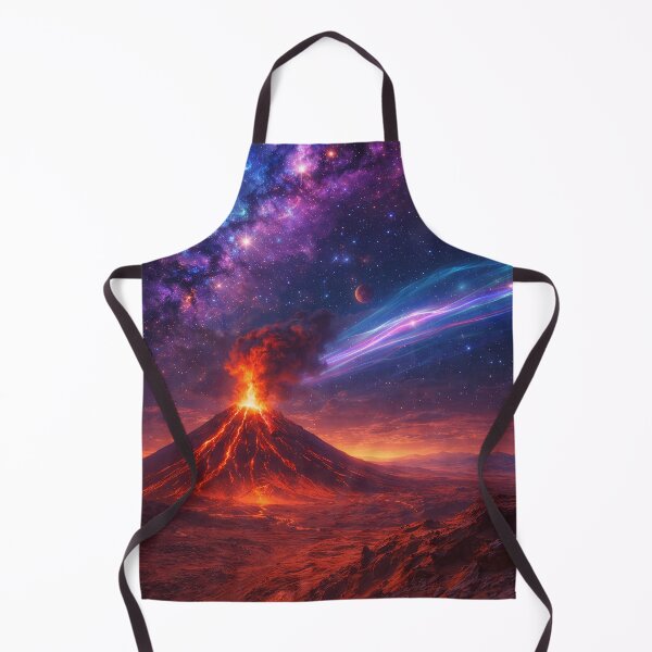 Item preview, Volcanic Eruption on Mars Under a Cosmic Galaxy Sky designed and sold by ImaginingNebulae.