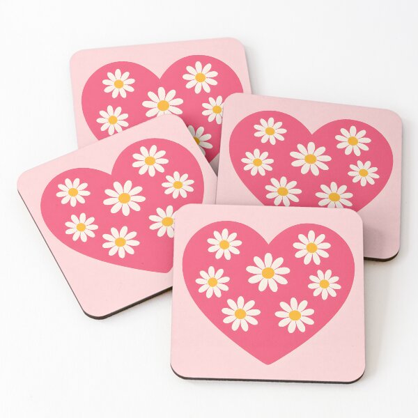 Item preview, Daisies in pink heart designed and sold by EmeraldeaArt.
