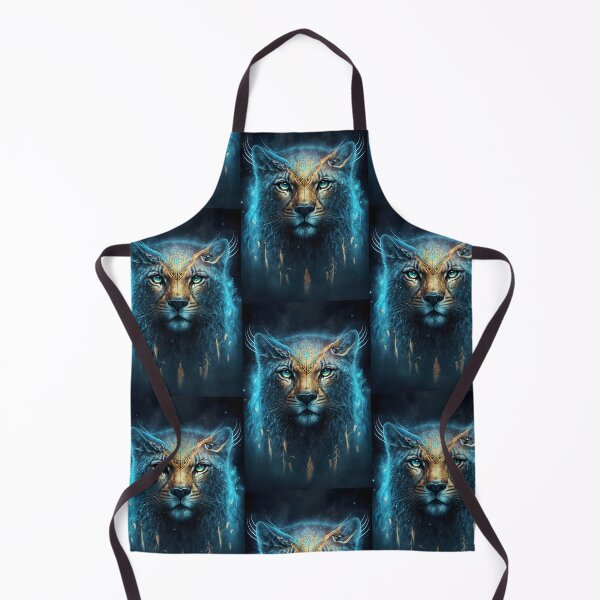 Item preview, Cosmic Spiritual Lion - Fantastic Art with Golden Details designed and sold by Hipatye26.