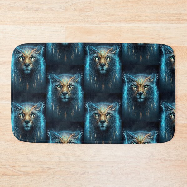 Item preview, Cosmic Spiritual Lion - Fantastic Art with Golden Details designed and sold by Hipatye26.