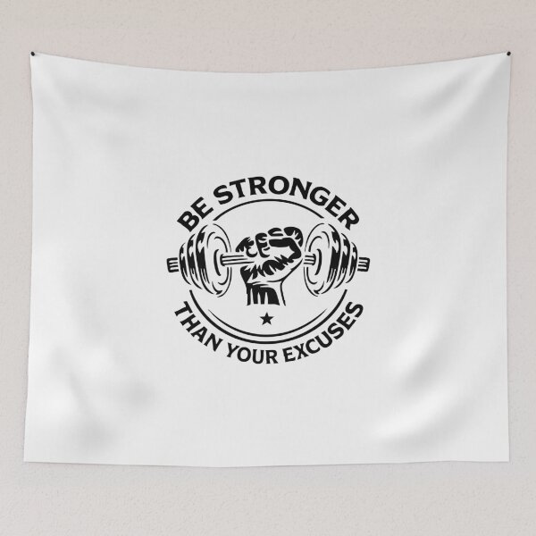 Item preview, Be Stronger Than Your Excuses,Gym Motivation designed and sold by CloudyPress.
