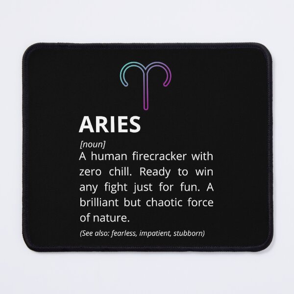 Item preview, Aries Definition - Funny Zodiac Dictionary Gift designed and sold by Freddie's Design Studio.