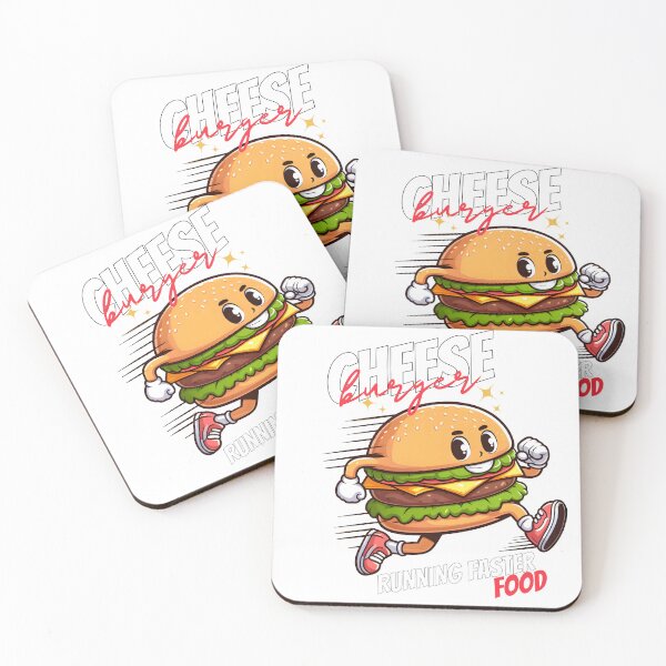 Item preview, Cheese Burger Running Cartoon – Funny Fast Food Character Illustration designed and sold by TeeBee-Tshirt&more.