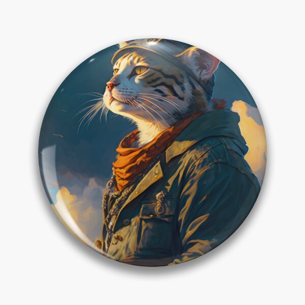 Item preview, Aerial Explorer Cat - Fantastic Feline Art with Vintage Style designed and sold by Hipatye26.