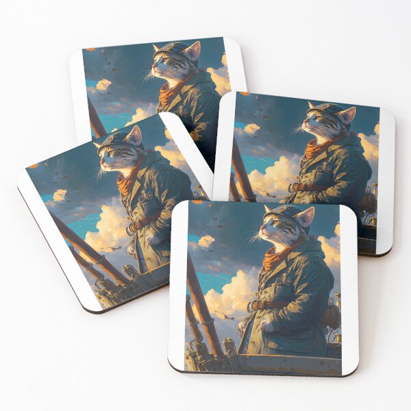 Item preview, Aerial Explorer Cat - Fantastic Feline Art with Vintage Style designed and sold by Hipatye26.