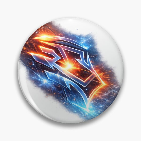 Item preview, Metallic Warrior Shield in Orange and Blue. designed and sold by HubiUrbanStudio.
