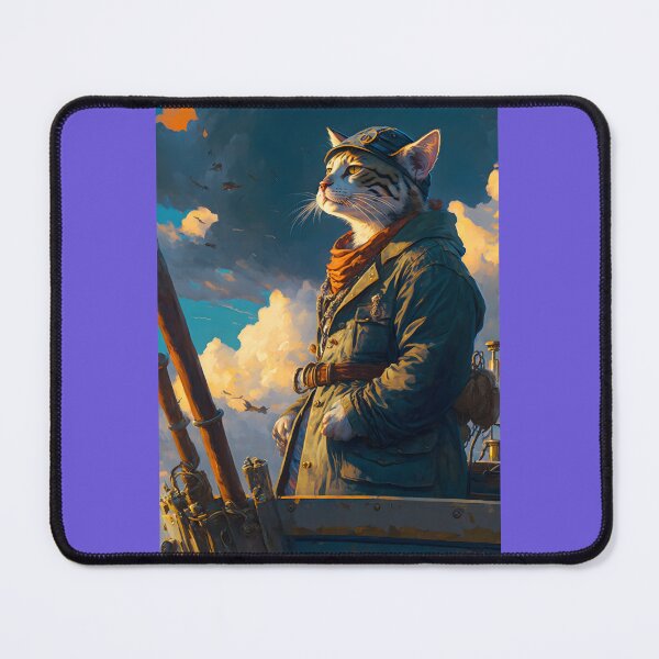 Item preview, Aerial Explorer Cat - Fantastic Feline Art with Vintage Style designed and sold by Hipatye26.